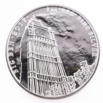 2017 Great Britain 1oz Silver Big Ben Clock Tower .999 Fine QEII 2 Pounds  • $35