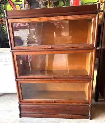 Antique Macey 1900 Dated Oak Barrister Stacking Lawyer's 3 Sectional Bookcase • $695