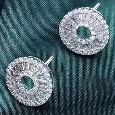 £83.68 • Buy 1.5Ct Natural Diamond 14K White Gold Cluster Earrings EU276-14-23
