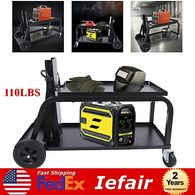 Rolling Welding Cart Tank Storage 2-Tier For TIG MIG Welder Plasma Cutter 50kg • $60.80