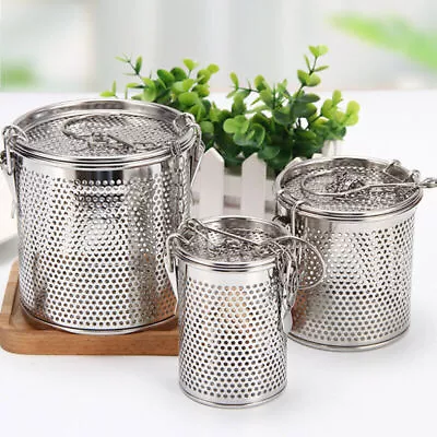 £8.76 • Buy Stainless Steel Fine Mesh Spice Filter Perforated Strainer Seasonings Basket