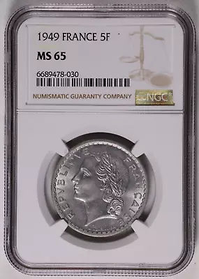 1949 France 5 Francs - NGC MS 65 • $65