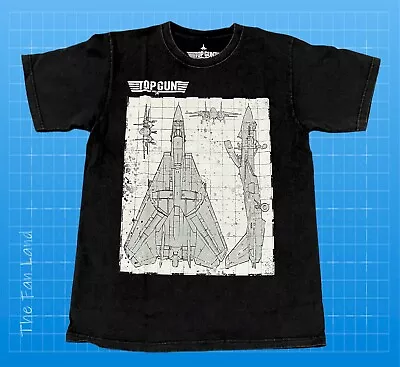 New Top Gun Movie F-16 Blueprints Classic Heather Black Vintage Mens T-Shirt • $19.95