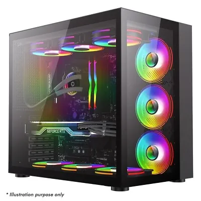 GAMEMAX Infinity Mid-Tower ATX PC Black Gaming PC Case With Tempered Glass Panel • £74.61
