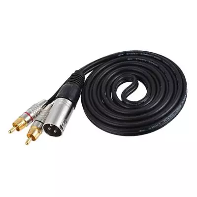 RCA Male To XLR 3 Pin Male Mic Cable Y-Splitter Connector Adapter Lead • £6.52