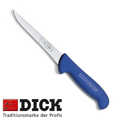F Dick ErgoGrip 15cm 6” Butchers Straight Narrow Blade Boning Knife Blue 8236815 • $39.90