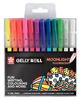 12 X Sakura Gelly Roll Gel Pen MOONLIGHT Set Assorted 12 Colour Set BLUE GREEN • £13.99