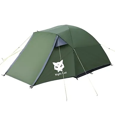 Night Cat 3 Person Tent Waterproof For 2 3 Man Camping With Porch Double Layer • £59.99