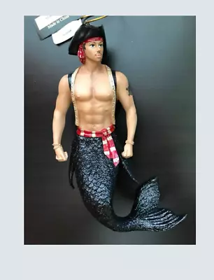 December Diamonds SEBASTIAN The Caribbean Pirate Merman Ornament 2014 Gift Box • $45