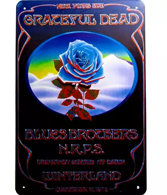 Grateful Dead Blues Brothers Vintage Metal Sign Poster Rock & Roll Tin Sign 12x8 • $13.50