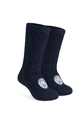 Manchester City Unisex Adults Slipper Socks Footwear Comfort Casual Warm • £13.49