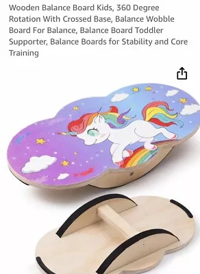 Infidez Wooden Unicorn Mini Rocker Balance Board  • $20