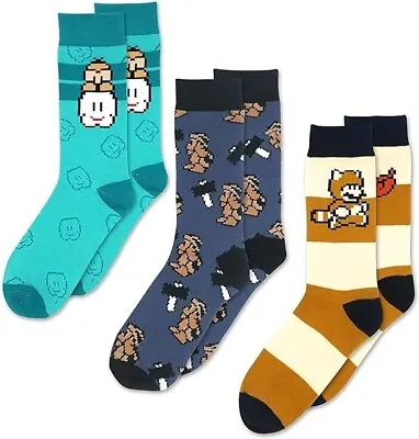 Controller Gear Super Mario Bros 3 Pair Crew Socks - 8-Bit Retro • $10