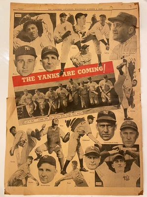$17.20 • Buy NEW YORK YANKEES 1939 Baseball World Series The Enquirer Cincinnati Newspaper