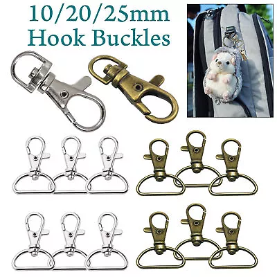 Metal Lobsters Swivel Trigger Clasps 10/20/25mm Buckles Snap Hook Leather Purses • £7.59