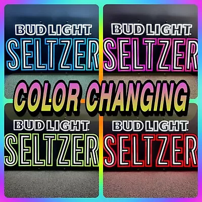 Bud Light Seltzer Neon-Style LED Sign 5 Colors 15x30” WORKS GREAT Budweiser Bar • $149.99