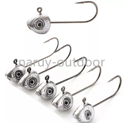 25/50 Pack Unpainted Lead Jig Heads Worm Fishing Hooks Crappie Trout 1/64 1/32oz • $27.99