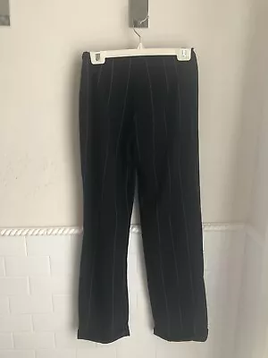 Vtg Gianni Versace Couture Pants SZ 38 Small Black Striped 100% Wool  Italy • $99