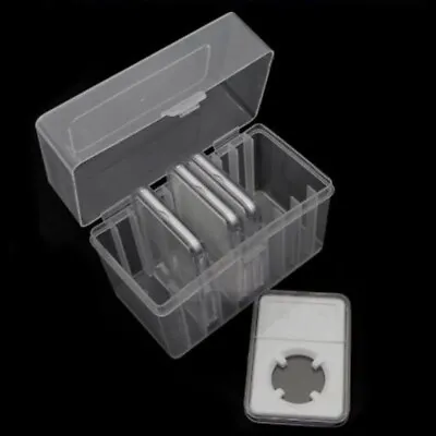 Clear Storage Box Plastic Case For 10 Certified PCGS NGC Slabs Coin Holders N598 • $7.99