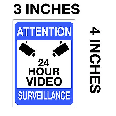 Video Surveillance Warning Sticker 24 Hour Cctv Decal Caution Security Home  • $0.73