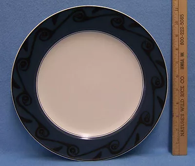 Mikasa Maderia Pattern Dinner Plate Blue & Black Design On White • $13.99