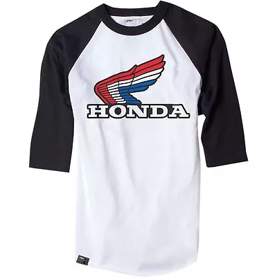 Factory Effex Honda Vintage Baseball T-Shirt - White/Black - 2XL 17-87338 • $38.40