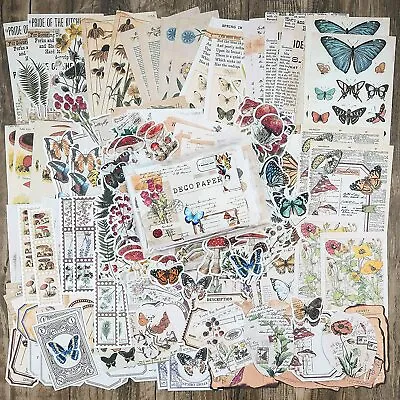 200 Pieces Vintage Scrapbook Supplies Pack For Art Journaling DIY Stickers Craft • $15.44