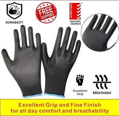 PU Coated Work Safety Gloves General Purpose Mechanic Hand Protection 12 Pair • $21.73