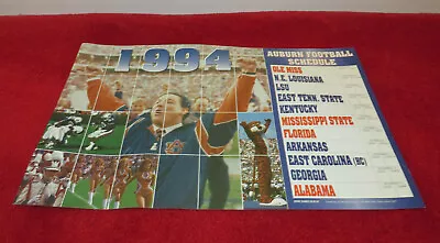 Vintage AUBURN TIGERS Football 1994 Schedule Poster - Unmarked • $18