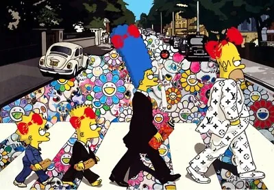 DEATH NYC Ltd Ed Signed Street Art Print 45x32cm The Simpsons Murakami Beatles • $199.99