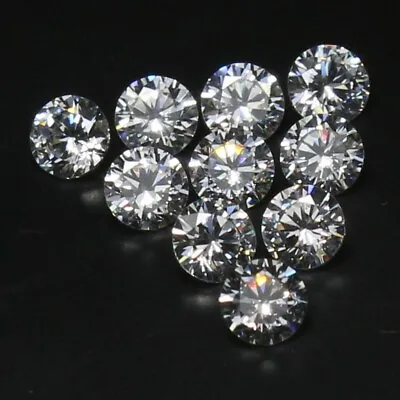 2.60 Mm Round Brilliant 10 Pcs Lot DE Colour VS1 White 0.90 Ct Loose Diamond • $38