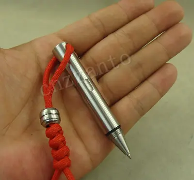 Stainless Steel Mini Ballpoint Pen Pocket EDC Survival Escape Tool Bead H116 • $13.99