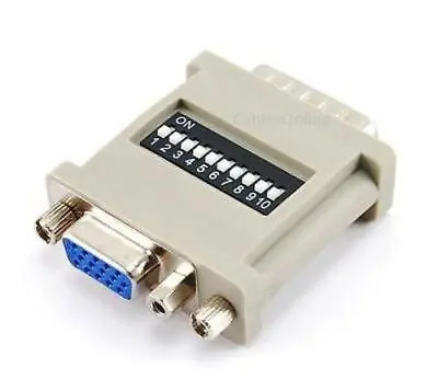HD15 VGA Monitor Female To DB15 MAC Male Converter Adapter W/ Dip Switches • $19.95