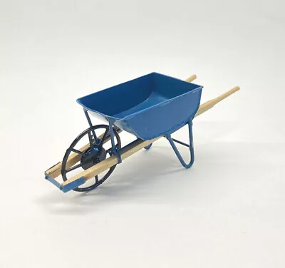 Vintage Dollhouse Miniature Wheelbarrow Garden Planter Metal Wooden Wheel Cart • $18.90