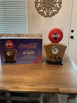 Vintage Coca Cola Wooden AM/FM Lighted Radio Opened Never Used Mint Condition • $150