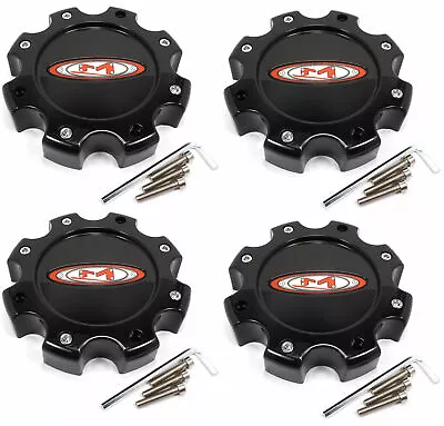 4 Moto Metal Gloss Black Wheel Center Hub Caps For 8x6.5/165.1/170 MO963 MO955 • $88
