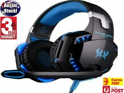 3.5mm Gaming Headset W/ Mic Wired Stereo Headphones For PC Laptop PS4 Xbox One • $29.39
