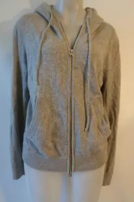 Mens Bloomingdale's Gray Full Zip Cashmere Hoodie Cardigan Sweater L * • $31.99