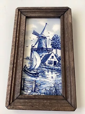 H & R Johnson Ltd. England Hand Painted Seascape & Framed Porcelain Tile • $10