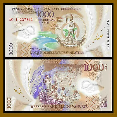 Vanuatu 1000 (1000) Vatu 2014 P-13 Series AC Polymer BanknoteUnc • $21.99