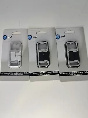 Keychain Sync Charge Cable With Micro USB Connector Lot Of 3 • $5.58