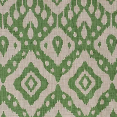 ILIV Marrakech Emerald Ikat Fabric Aztec Eco-Friendly Cotton Curtains Upholstery • £1.99