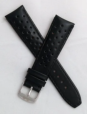 22 Mm Black Sports Leather Watch Strap To Fit  New TAG Heuer F1 Formula 1 43 Mm  • £39.95