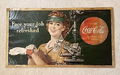 Vintage ORIGINAL 1943 Coca-Cola Coke Soda  Very Scarce  Cardboard Sign • $9.99