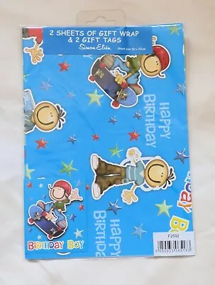 Birthday Gift Wrapping Paper - 2 Sheets - Quality Wrap - With 2 Gift Tags • £1.99