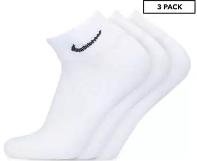 Nike Unisex Cushioned Ankle Socks 3-Pack - White • $49.95