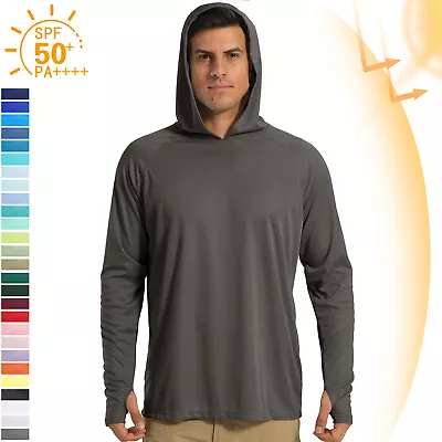UPF50+ Mens Sun Shirts Long Sleeve T-Shirt Outdoor Sports Skin Protection Hoodie • $20.99
