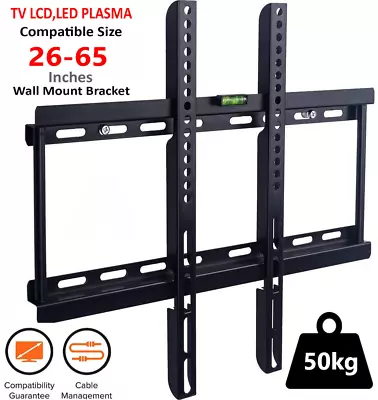 £7.99 • Buy Tv Wall Bracket Mount Slim For 26 30 32 40 42 50 63 Inch Flat 3d Lcd Led Plasma