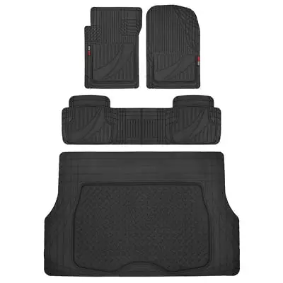 $59.90 • Buy Motor Trend Trim-to-Fit Heavy Duty Rubber Car Floor Mats & Trunk Liner - Black