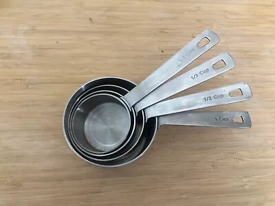 Set Of 4 Williams Sonoma Measuring Cups 18/10 Stainless Steel • $29